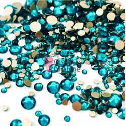 Strasuri din cristale pentru make-up, model Gold SM011HH Blue Turcoaz Mixt